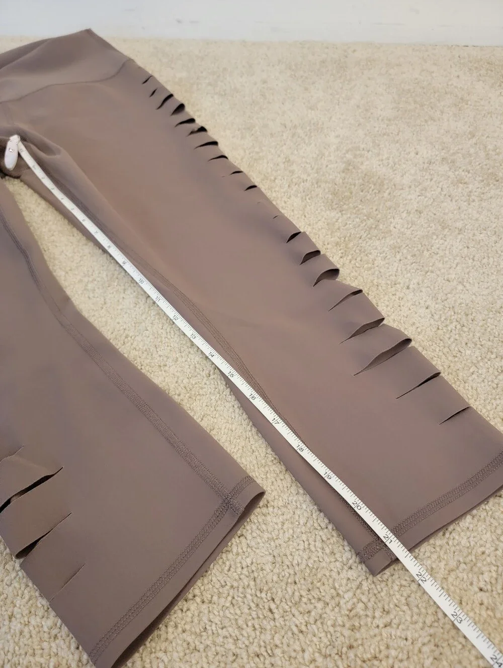 Alo Yoga Side Slice Cutout Leggings High Waisted Taupe Mauve Brown Medium M